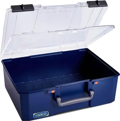 Produktbild von Sortimentskasten CarryLite B413xT330xH148mm transp.blau RAACO