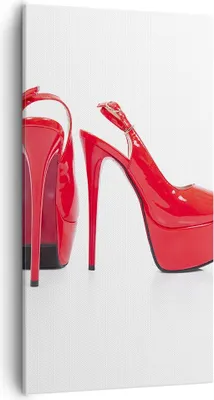 Produktbild von Bild auf Leinwand - Leinwandbild - Ferse Schuhe Frauen Mode - 55x100cm - Wand Bild - Wanddeko - Leinwanddruck - Bilder - Kunstdruck - Wanddekoration - Leinwand bilder - Wandkunst - PA55x100-2401