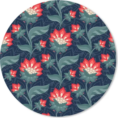 Produktbild von MuchoWow® Mauspad Mousepad Design - Blumen - Rot 40x40 cm - Mousepads - Maus Mat - Pad - Mausunterlage - Schreibtisch Accessoires