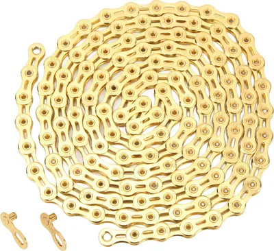 Obrázok produktu pre Premium Full Hohl Oy Oceľová dvojrýchlostná reťaz pre cestnú a horskú cyklistiku, strieborná H. (GOLD)