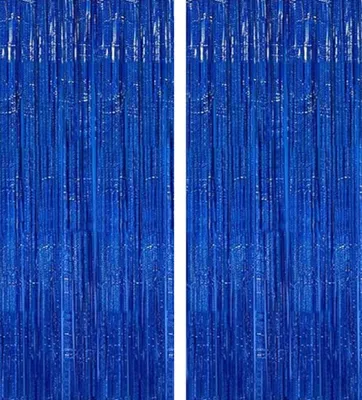 Immagine prodotto di 2 pezzi tenda blu tinsel 1mx2.5m, sfondo glitter decorazione lamine