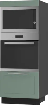Produktbild von Backofenschrank KVANTUM Vollauszug 60cm Korpus- & Frontfarbe wählbar (Q-D5AA/60/154),mint matt,schwarz