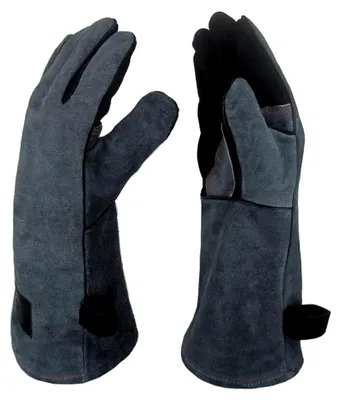 Produktbild von Ofenhandschuhe Grillhandschuhe 1 Paar Leder 41x15x1,5cm Wildleder mit Aufhängung für Küche und Grill