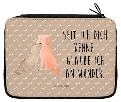 Produktbild von Mr. & Mrs. Panda Etui Hunde Liebe - Hundeglück - Geschenk, Schlamper, Mäppchen, Federmappe, Schlampermäppchen, Federmäppchen, Optimitisch, Sprüche, Kuscheln, Vertrauen