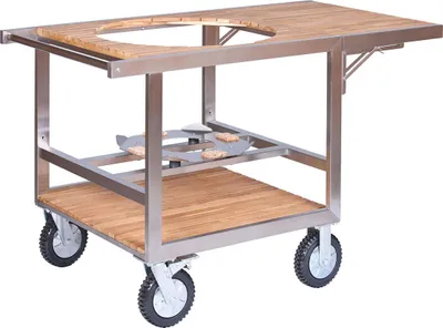 Produktbild von Monolith Buggy inkl. Seitentisch .66 (LeCHEF) Edelstahl Teakholz 201017-L