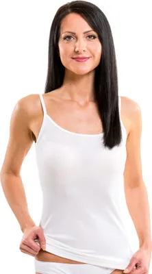 Produktbild von HERMKO 1560 Damen Träger Top - 100% Baumwolle, Unterhemd mit Spaghettiträger - Weich & Strapazierfähig, Farbe:weiß, Größe:48/50 (XL)