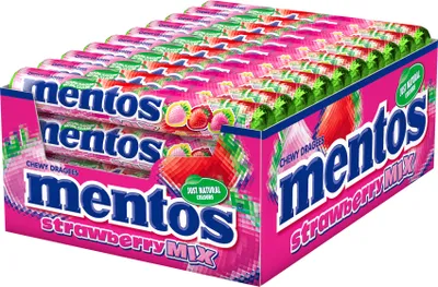 Produktbild von Mentos Erdbeer Mix Rolle 40 x 37,5g