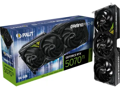 Zdjęcie produktu dla Palit GeForce RTX 5070 Ti GamingPro-S, GeForce RTX 5070 Ti, 16 GB, GDDR7, 256 bit, 7680 x 4320 px, PCI Express 5.0