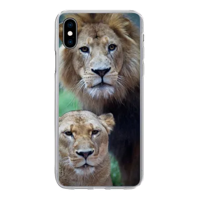 Produktbild von MuchoWow® Handyhülle Schutzhülle Hülle für iPhone Xs Porträt - Löwe Silikon Softcase Handy Hülle - Handytasche