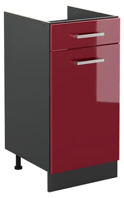 Obrázek produktu pro Spodní skříňka kuchyňské linky Vicco R-Line Červená vysoký lesk/Antracit 40 cm bez pracovní desky, Model 61029