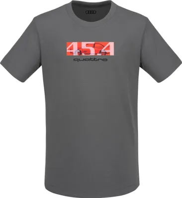 Produktbild von Original Audi quattro 45.4 T-Shirt, grau, Herren, Gr. L, Shirt, Herrenshirt, Herren T-Shirt