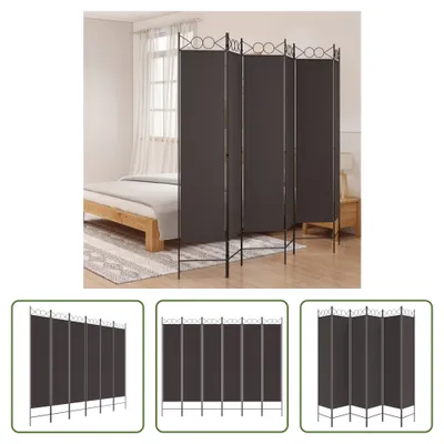 Zdjęcie produktu dla The Living Store 6-cz. Paravent Brown 200x200 cm tkanina
