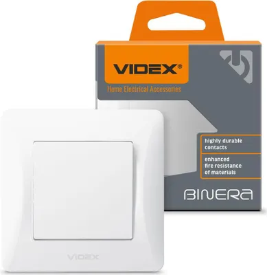 Immagine prodotto di Videx Binera 10A interruttore singolo da incasso bianco