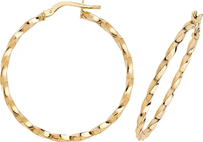 Image de or 9 carats (375) pour dames - Anneaux / Boucles d'oreilles - 30mm ; WJS16378