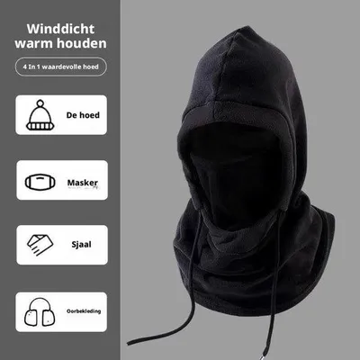 Produktbild von Ein warmer Wintermütze, 3-in-1 Winddichte Bivakmütze, uni, ideal für Radfahrer.