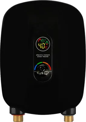 Obrázek produktu pro Okamžitý ohřívač vody - Elektrický průtokový ohřívač 220V, 6500W - Regulace pomocí otočného knoflíku, stupeň krytí IPX4 - Kompaktní provedení, bez zástrčky - Černá barva