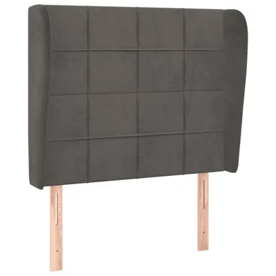 Produktbild von vidaXL Kopfteil mit Ohren Dunkelgrau 103x23x118/128 cm Samt