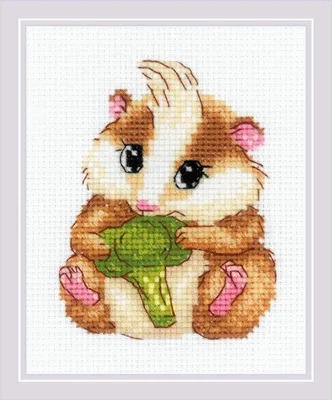 Produktbild von Riolis Kreuzstich Stickpackung "Süßer Hamster", Zählmuster, 13x16cm
