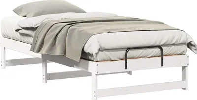 Produktbild von vidaXL Bettrahmen Weiß 90 x 200 cm Massives Kiefernholz