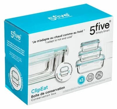 The image shows the packaging of a set of glass conservation boxes.