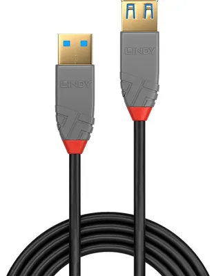 Produktbild von Lindy 36762, 2 m, USB A, USB A, USB 3.2 Gen 1 (3.1 Gen 1), 5 Gbit/s, Schwarz