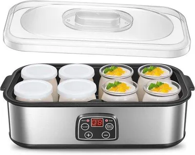 Produktbild von Famanu Joghurtmaker mit 8 Gläsern - Ideal für selbstgemachte Joghurt
