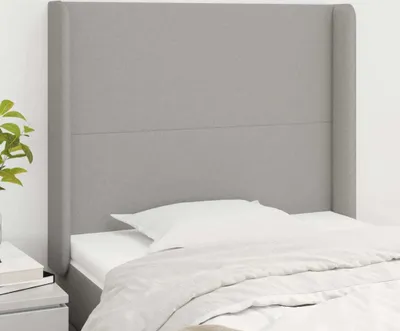 Produktbild von Kopfteil mit Ohren Hellgrau 93x16x118/128 cm Stoff , Kopfteile Design 2024