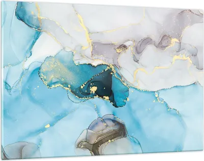 Produktbild von Bilder auf glas - Einteilig - Marmor Modern Blau - 120x80cm - Glasbilder - Wandbilder - Bilder - zum Aufhängen bereit - Wanddekoration aus Glas - Glas Bilder - Wandbild auf Glas - GAA120x80-4792