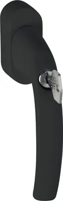 Image de Poignée de fenêtre HOPPE ATLANTA verrouillable Secustik, aluminium noir mat