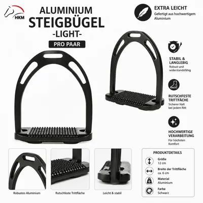 Produktbild von HKM Aluminiumsteigbügel Light 12 cm Steigbügel Alu Extra Leicht Paar