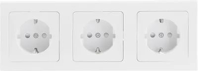 Produktbild von ChiliTec 22929 DELPHI Set 3 Steckdosen + 2-fach Rahmen 250V/ 16A, Steckanschluss, weiß