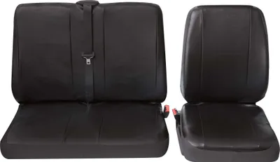 Produktbild von Transporter Sitzbezüge für Einzel- und Doppelsitz (vorne) 2-teilig ohne Seitenairbag - Profi 4 in schwarz | Autositzbezüge / Schonbezüge von PETEX