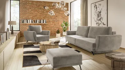 Produktbild von nabbi Klappsofagarnitur mit Stauraum Meri 3+1+1 - beige