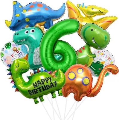 Produktbild von XXL Dino Geburtstag Deko Set Dinosaurier Folienballon 6 Jahre Jurassic Party Kinder