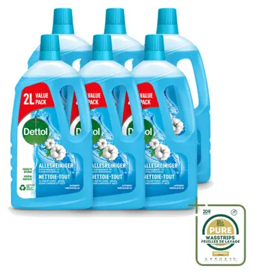 Produktbild von 6 x Dettol Power & Fresh Allesreiniger Katoenfrisch - 2 l - Vorratspackung - 6 Stücke