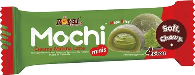 Zdjęcie produktu dla Royal Family Mochi Creamy Matcha Riegel Soft Chewy verpackt 40g