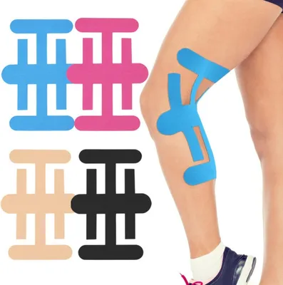 Produktbild von INF Vorgeschnittene Kinesiologie Tape für Knie - 8 Stück Knieschmerzen lindern