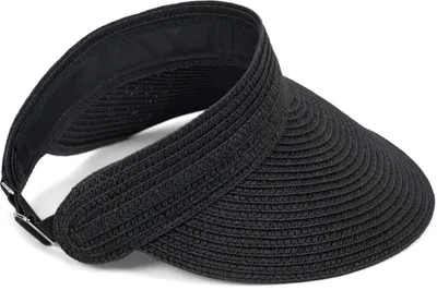 Produktbild von styleBREAKER Papierstroh Visor Cap einfarbig | Sonnenvisier mit elastischem Band und Hakenverschluss | Luftige Schildkappe als Sonnenhut für Damen