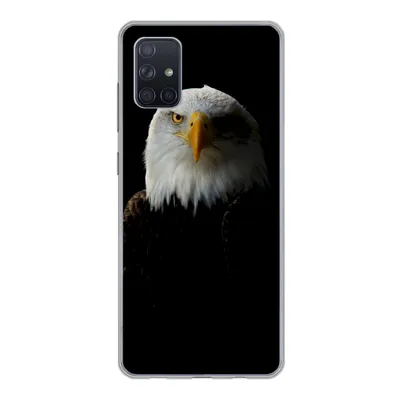 Produktbild von MuchoWow® Handyhülle Schutzhülle Hülle für Samsung Galaxy A71 Adler - Vogel - Schwarz Silikon Softcase Handy Hülle - Kartenbesitzer