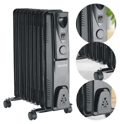 Productafbeelding van Olieverwarmingsradiator, 9 ribben, 2000W, zwart
