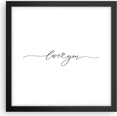 Produktbild von Gerahmtes Poster - Schwarzer Rahmen - Ich liebe dich handschriftlich - 30x30 cm - Wand Bild - Wanddeko - Wandbilder - Kunstposter - Wandposter - Bilderrahmen - Bilder - Kunstdruck - P2BAC30x30-4644