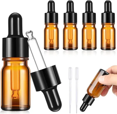 Pipettenflasche 10 ml, 5 Stück, Braunglas, wiederverwendbar