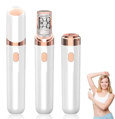 Produktbild von Gesichtshaarentferner Damen 2-in-1 Epilierer, schmerzfrei, USB wiederaufladbar, LED Licht, für Gesicht & Körper, tragbar Mini