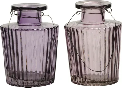 Produktbild von Glasvase 2fach sortiert Glas Vase zum hängen Ø13cm H12cm