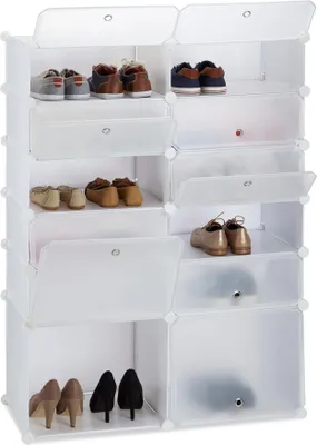 Image de Étagère à chaussures en plastique avec 12 compartiments