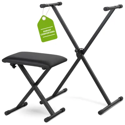 Obrázek produktu pro Stojan na klávesy klávesová stolička - X rám - 100 kg - Výška 62 až 100 cm