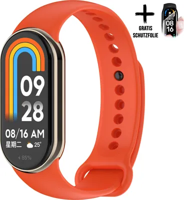 Produktbild von Moe-Pley™ Armband Für Xiaomi Band 8 9 * Orange * Premium Sport Silikon Uhrenarmband Armband Zubehör Ersatz
