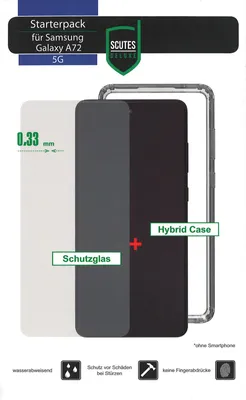 Produktbild von Scutes Deluxe Starterpack Samsung Galaxy A72 (Handyhülle + Displayschutz)