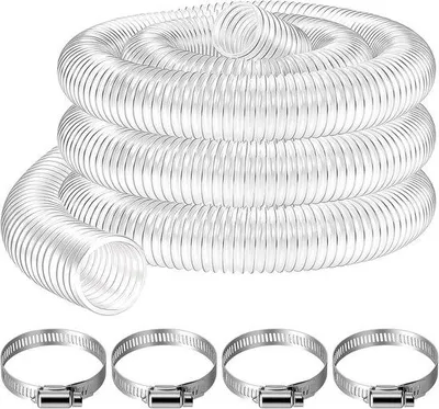 Produktbild von Transparenter PVC-Saugschlauch – Transparent – 3 Meter – Flexibler Absaugschlauch für Werkstattstaubsauger