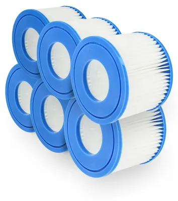 Produktbild von vhbw 6x Filterkartusche Typ VI Ersatz für Bestway 58239-6, 90352E, Typ VI, FD2134, 90427E, BW58323, 58323, 60311 für Pool - Ersatzfilter Blau Weiß